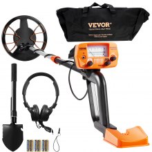 VEVOR Metal Detector for Adults & Kids, 8", Professional Adjustable Higher Accuracy Gold Detector, IP68 Waterproof Coil with LCD Display Advanced DSP Chip, for Detecting Gold Coin Treasure Hunting