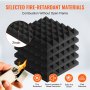 VEVOR Acoustic Foam Panels 48 Pack 12 x 12 x 2 in Adhesive for Wall Ceiling