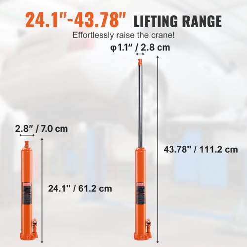 Töökojakraana hüdrosilinder 4 t, oranž — pilt 3