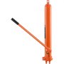 orange VEVOR hydraulic jack with a long handle for heavy lifting.