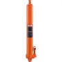 orange VEVOR hydraulic jack cylinder with label and lifting mechanism.