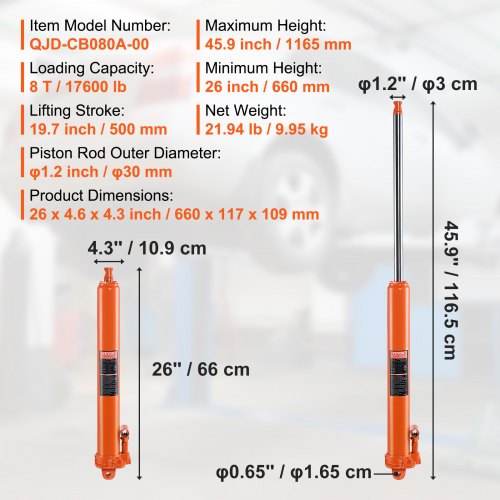 Kraana hüdrosilinder 8 t, üksikkolb — pilt 7