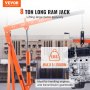 VEVOR hidráulico largo Ram Jack 8Ton Clevis Base motor elevador cilindro bomba única