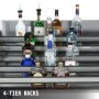 36" Wine Rack Liquor Bottle Display Shelf 4-tier Stand Storage Stainless Steel