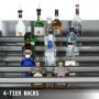 Wine Display Liquor Display Rack 4-Tier Stainless Steel Bottle Display Stand