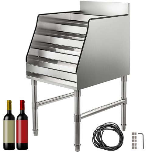 12" Wine Rack Liquor Bottle Display Shelf 5-tier Stand Storage Stainless Steel