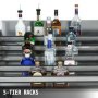 Wine Display Liquor Display Rack 5 Tiers Stainless Steel Bottle Display Stand