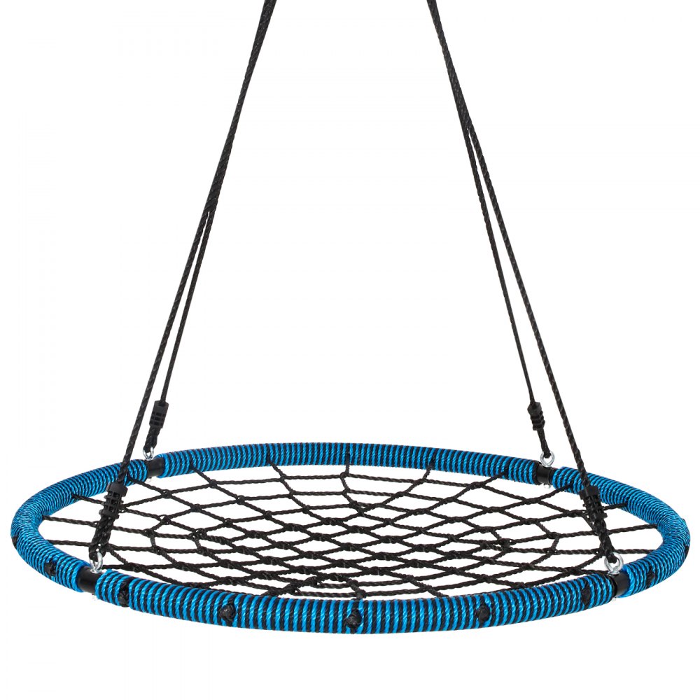 VEVOR Spider Web Saucer Swing, 40 Inch Round Swings for Kids Outdoor, 750lbs Weight Capacity Saucer Tree Swing, Stable Woven Rope Swing Seat with Tree Hanging Straps and Adjustable Multi-Strand Ropes