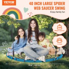 VEVOR Spider Web Saucer Swing 40 Inch Round Swings for Kids Outdoor 750 lbs