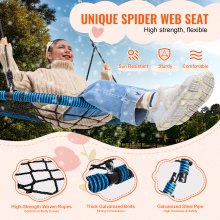VEVOR Spider Web Saucer Swing 40 Inch Round Swings for Kids Outdoor 750 lbs