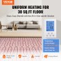 VEVOR Floor Heating Mat, 30 Sq.ft, Electric Radiant In-Floor Heated Warm System with Digital Floor Sensing Thermostat, Includes Installation Monitor, Adhesive Back for Easy Installation on The Floor