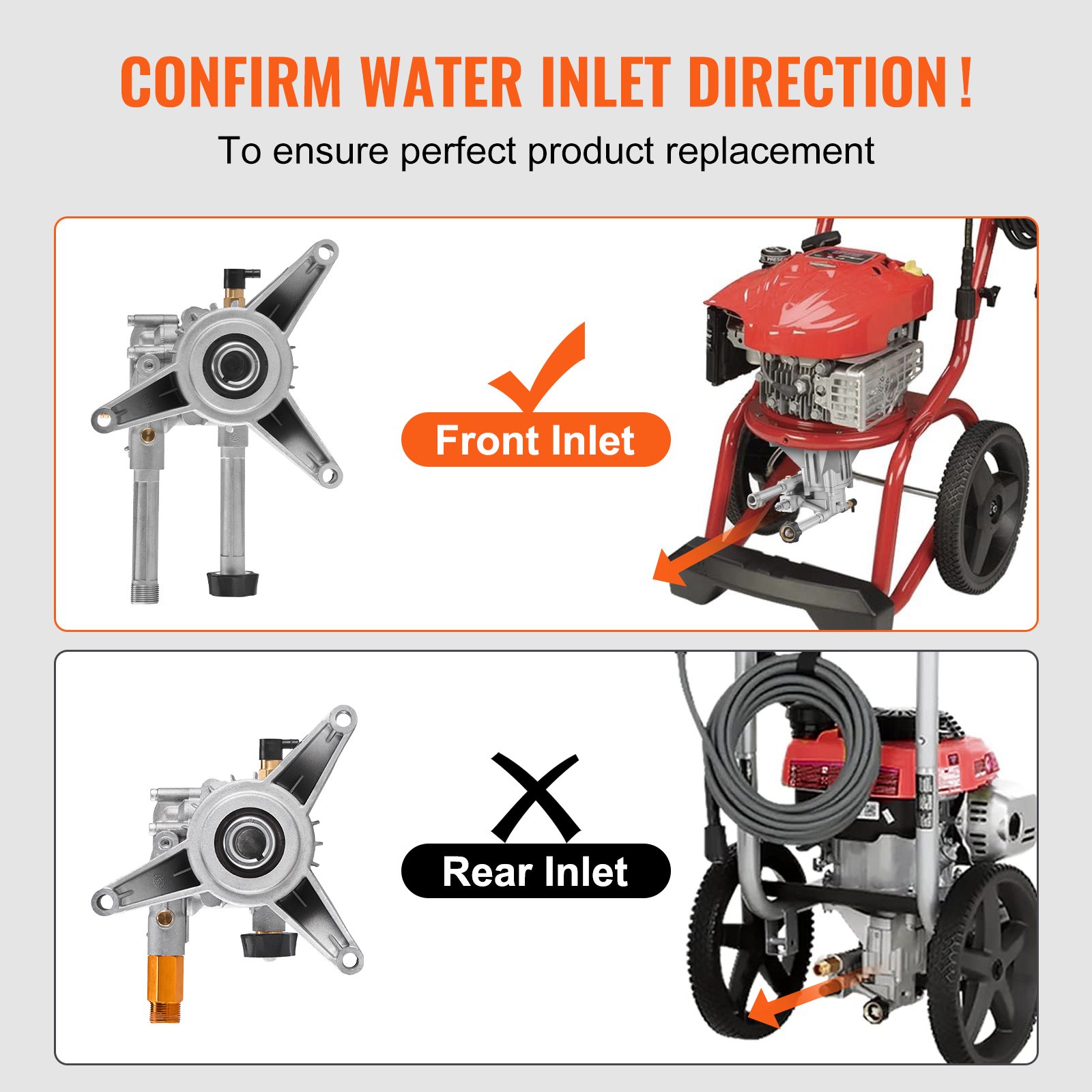 VEVOR Pressure Washer Pump, 22mm(7/8") Shaft Vertical, 214 bar(3100 PSI), 9.5 L/min(2.5GPM), Replacement Power Washer Pumps Kit with 5 Nozzles, Compatible with Briggs & Stratton, Generac, Devilbiss, Troy Bilt, Honda, Craftsman
