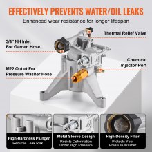 Pressure Washer Pump 7/8" Shaft Vertical 3300 PSI 3.0GPM with 5 Nozzles