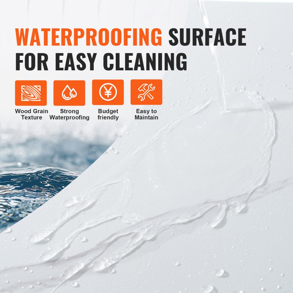 VEVOR Self Adhesive Vinyl Floor Tiles 12 x 12 inch, 50 Tiles 1.5mm Thick Peel & Stick, White Marble Texture DIY Flooring for Kitchen, Dining Room, Bedrooms & Bathrooms, Easy for Home Decor