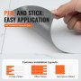 VEVOR Self Adhesive Vinyl Floor Tiles 12 x 12 inch, 50 Tiles 1.5mm Thick Peel & Stick, White Marble Texture DIY Flooring for Kitchen, Dining Room, Bedrooms & Bathrooms, Easy for Home Decor