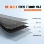 VEVOR Self Adhesive Vinyl Floor Tiles 12 x 12 inch, 50 Tiles 1.5mm Thick Peel & Stick, Black Marble Texture DIY Flooring for Kitchen, Dining Room, Bedrooms & Bathrooms, Easy for Home Decor