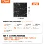 VEVOR Self Adhesive Vinyl Floor Tiles 305 x 305 mm, 50 Tiles 1.5mm Thick Peel & Stick, Black Marble Texture DIY Flooring for Kitchen, Dining Room, Bedrooms & Bathrooms, Easy for Home Decor