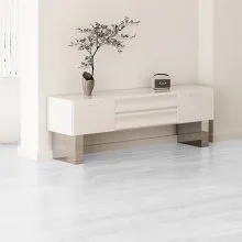 VEVOR Self Adhesive Vinyl Floor Tiles 390 x 23.6 inch, 1.5mm Thick Peel & Stick, Light Gray Wood Grain DIY Flooring for Kitchen, Dining Room, Bedrooms & Bathrooms, Easy for Home Decor