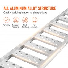 VEVOR Aluminum Ramps, 0.6 ton, Straight Ramp with Treads and Load Straps, Portable Loading Ramp for Motorcycles, ATVs, Trucks, Lawn Mower, Dirt Bike, Garden Tractor, 78"L x 12"W, 2Pcs