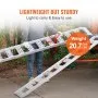 VEVOR Aluminum Ramps, 1250lbs, Straight Ramp with Treads and Load Straps, Portable Loading Ramp for Motorcycles, ATVs, Trucks, Lawn Mower, Dirt Bike, Garden Tractor, 78"L x 12"W, 2Pcs