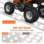 atv on VEVOR aluminum loading ramps with non-slip treads and holes, ensuring stability.