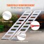 VEVOR aluminum loading ramps with threefold reinforcement, extension plate, adjustable straps.