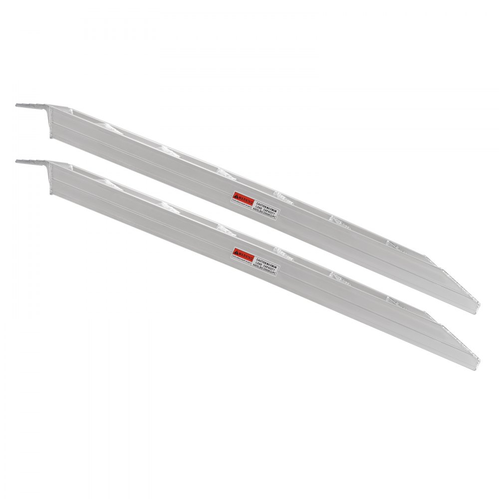 VEVOR Aluminum Ramps, 6800 lbs, Heavy-duty Ramps with Top Hook Attaching End, Universal Loading Ramp for Motorcycle, Tractor, ATV/UTV, Trucks, Lawn Mower, 72"L x 15"W, 2Pcs
