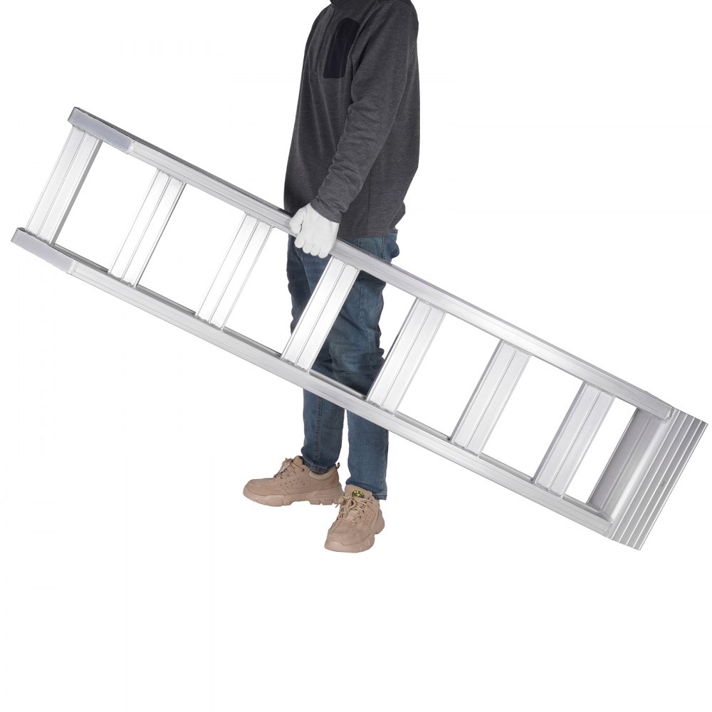VEVOR Aluminum Ramps, 6800 lbs, Heavy-duty Ramps with Top Hook Attaching End, Universal Loading Ramp for Motorcycle, Tractor, ATV/UTV, Trucks, Lawn Mower, 72"L x 15"W, 2Pcs