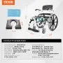 VEVOR Shower Wheelchair 17.5in/44.5 cm Al Alloy Commode Bathroom Wheelchair for Disabled