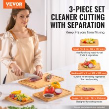 VEVOR Bamboo Cutting Board Premium Versatile Cut Board with Built-in Handle