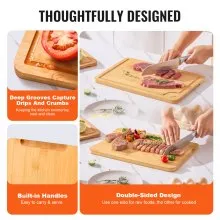 Bamboo Cutting Board Premium Versatile Cut Board with Built-in Handle