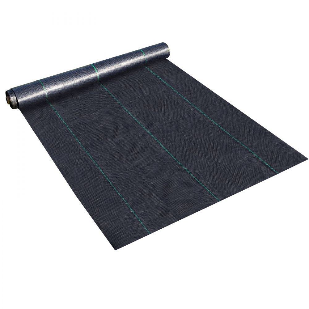 VEVOR 1.8 x 91.5 m Premium Weed Barrier Fabric Heavy Duty 3.2OZ, Woven Weed Control Fabric, High Permeability Good for Flower Bed, Geotextile Fabric for Underlayment, Polyethylene Ground Cover