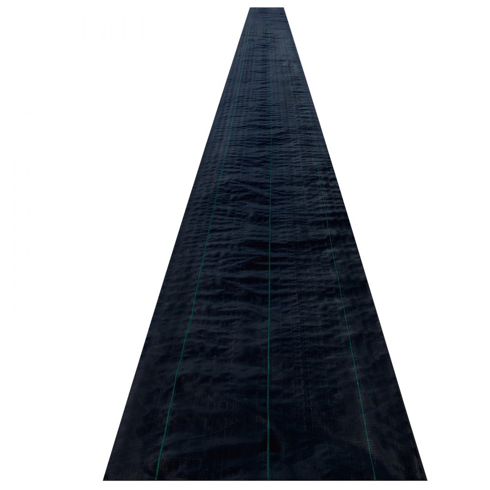 VEVOR 1.8 x 91.5 m Premium Weed Barrier Fabric Heavy Duty 3.2OZ, Woven Weed Control Fabric, High Permeability Good for Flower Bed, Geotextile Fabric for Underlayment, Polyethylene Ground Cover