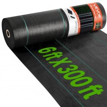 VEVOR Weed Control Fabric 6ft x 300ft - Geo Textile Fabric Heavy Duty - Woven Ground Cover for Commercial Greenhouse, Yard, Garden Barrier Cloth Blocker Mat