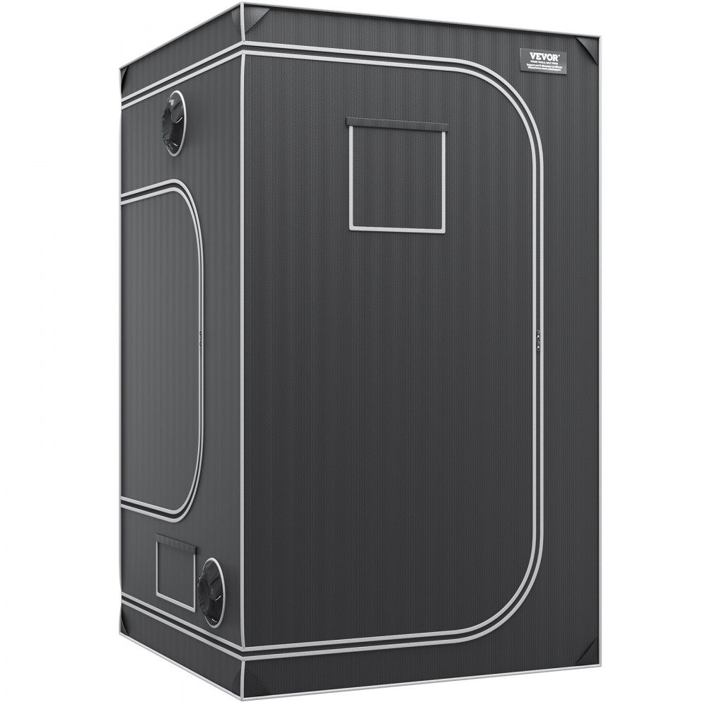 VEVOR grow tent with black fabric, zipper door, and ventilation openings.
