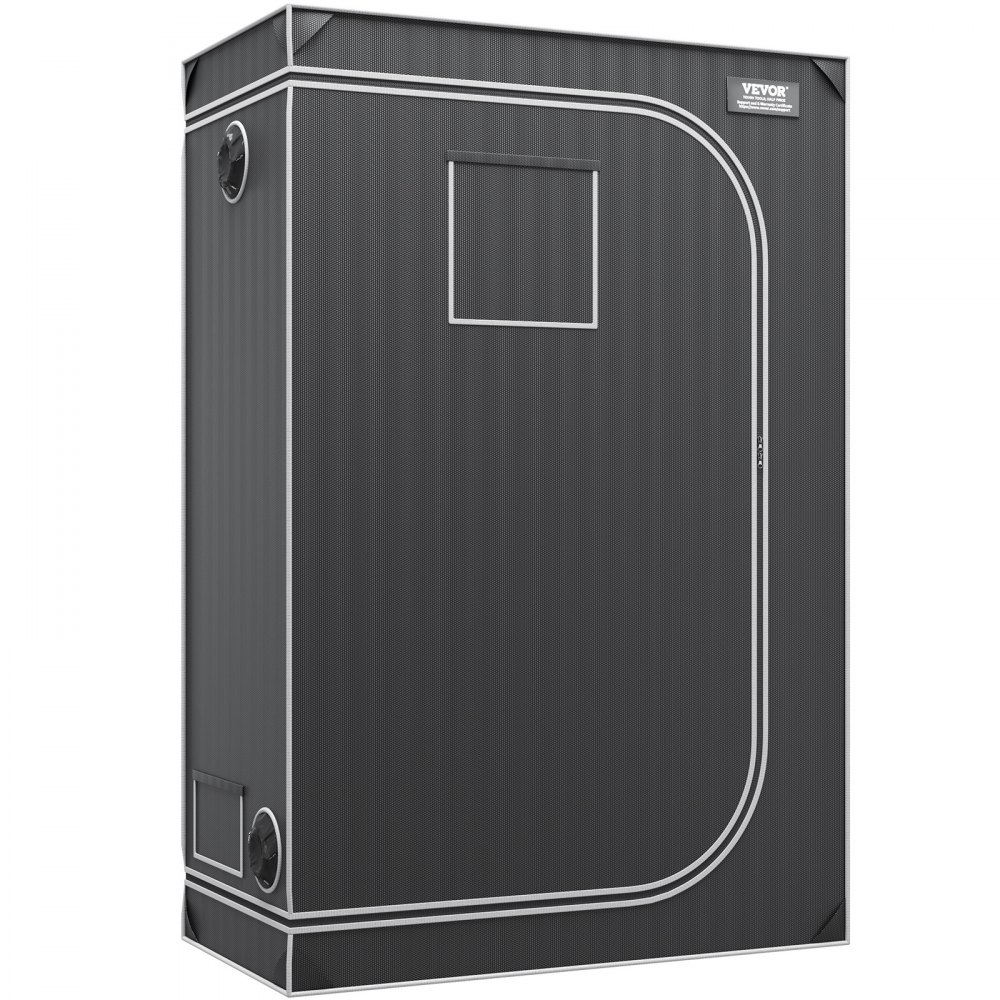 black VEVOR grow tent with reflective interior, ventilation ports, and front-view access door.