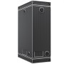VEVOR grow tent with black exterior, white seams, multiple vents, and rectangular base.