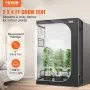 VEVOR 2x4 Grow Tent, 122 x 61 x 183 cm, High Reflective 2000D Mylar Hydroponic Growing Tent with Observation Window, Tool Bag and Floor Tray for Indoor Plants Growing