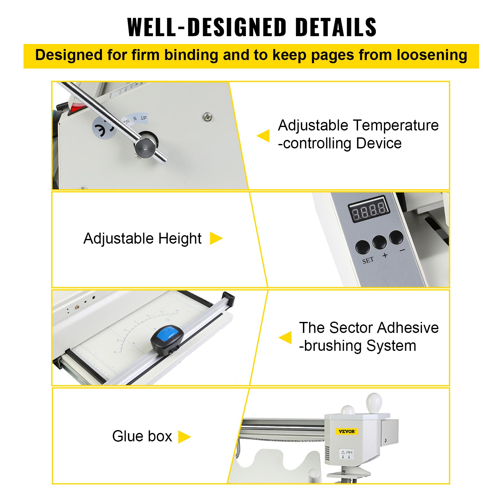 VEVOR Wireless Glue Book Binding Machine A4 Manual Hot Glue Book Binder ...