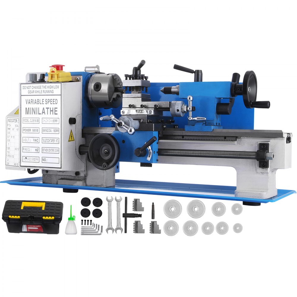 VEVOR Metal Lathe 7 x 12 Inch, Precision Mini Metal Lathe 2250 RPM 400W ...