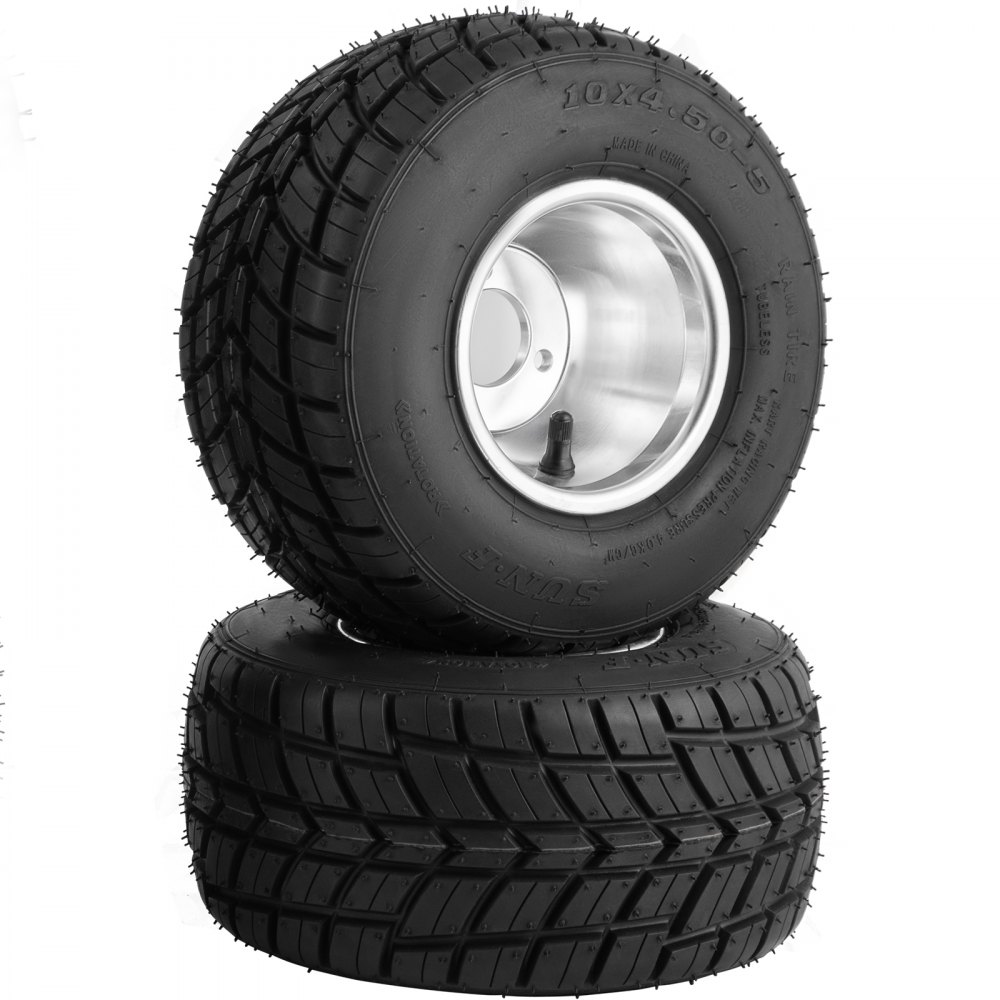 VEVOR Go Kart Wheels Rain Tires Radio Flyer Wagon Tires 10x4.5-5 Front ...
