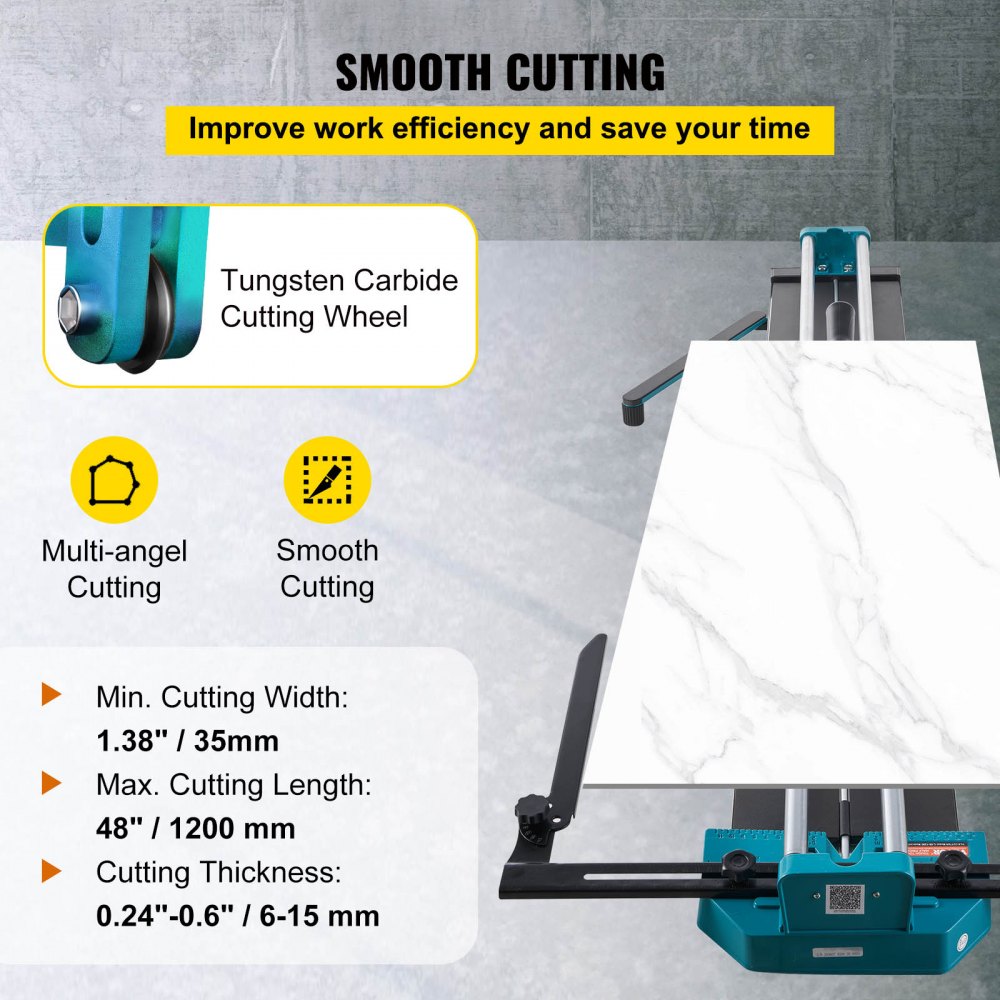 Tile Cutter Machine Items VEVOR 1200MM Tile Cutter, High Precision Manual Ceramic Floor Tiles ...