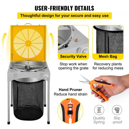 VEVOR Bud Leaf Trimmer, 18 inch Adjustable 3 Speed, Electric