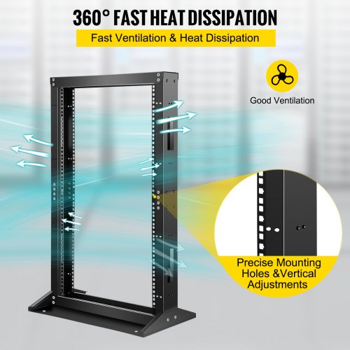 Vevor Open Frame Server Rack Network Server Rack 18u 2 Post 19