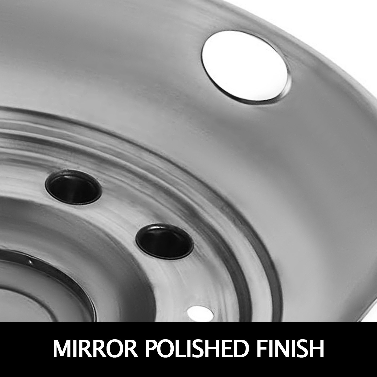 VEVOR Polished 19.5" 10 Lug Wheel Simulators Stainless Steel Bolt Kit