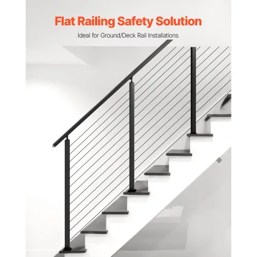 VEVOR Cable Railing Post, 42x2x2 Inch Stair Railing Post, with Pre ...