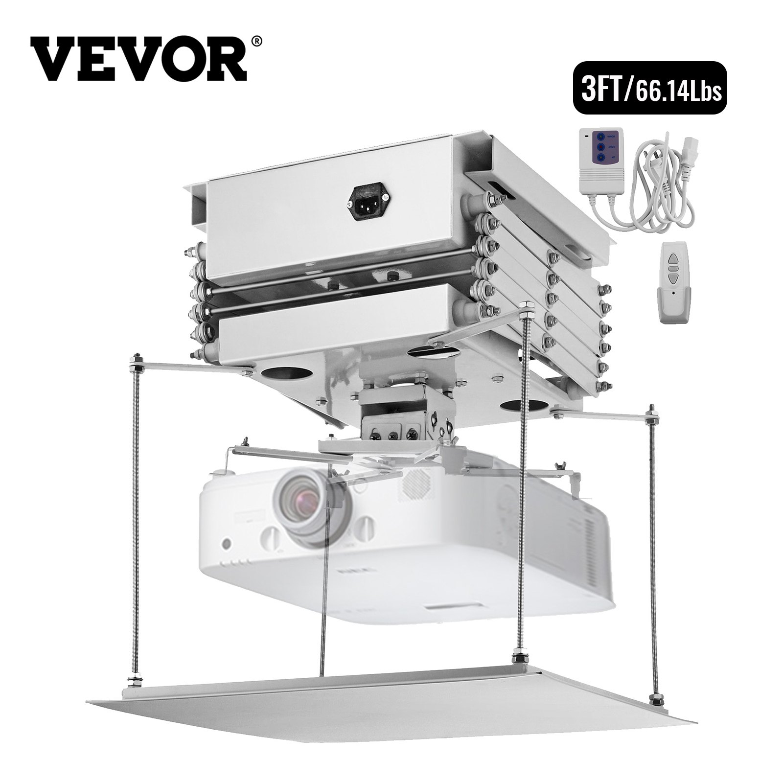 1m Motorized Remote Control Electric Scissors Projector Lift Ceiling ...