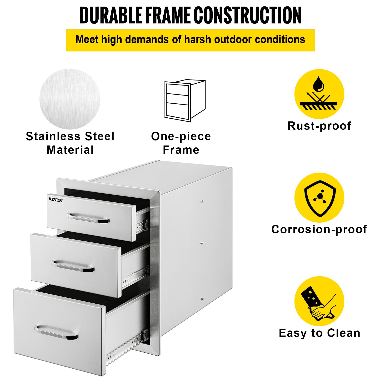 s Outdoor Storage Drawers YuxiangBBQ Stainless Steel -Drawer BBQ