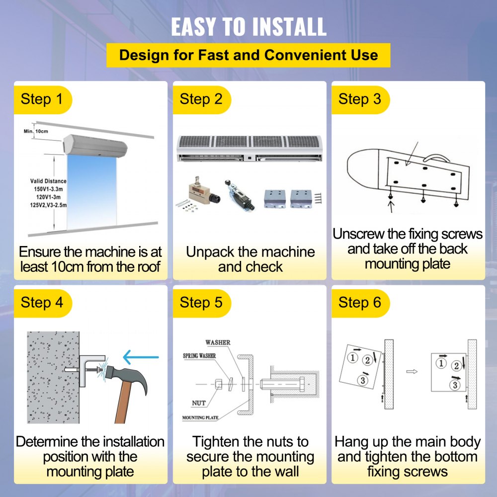 VEVOR Air Curtain 60-Inch Commercial Air Curtain 2 Speeds Door Air ...