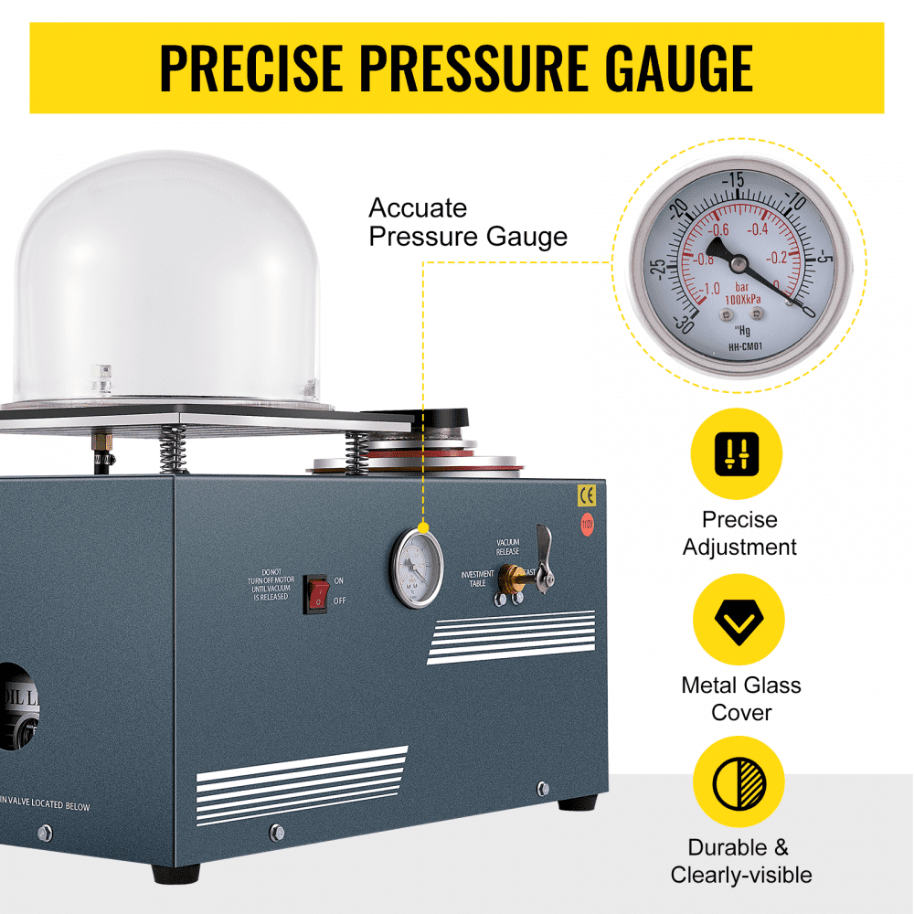 VEVOR Vacuum Investing Casting 2L Vacuum Casting Machine with 3 CFM